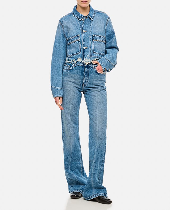 Stella McCartney GIACCA IN DENIM CON DECORAZIONE SULLE TASCHE Offerta