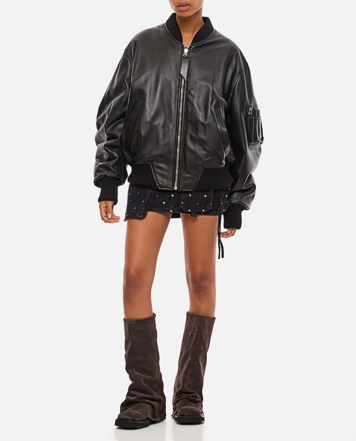 The Attico ANJA BOMBER IN PELLE Fino Al -60%
