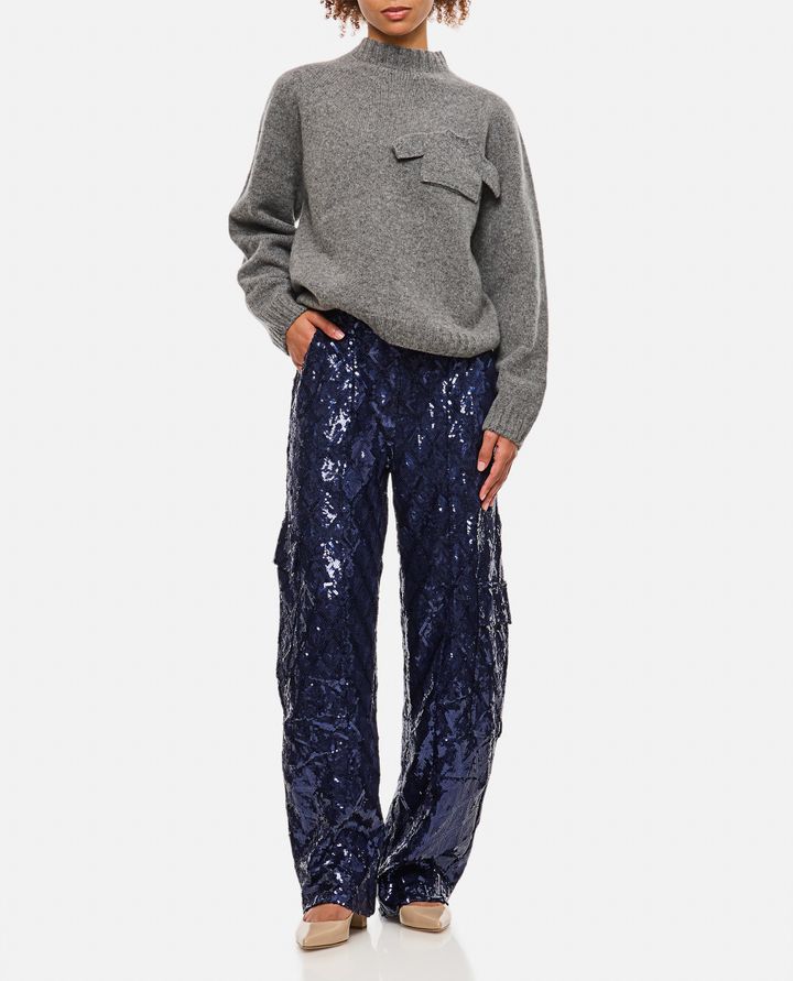 Rotate Birger Christensen PANTALONI CARGO CON PAILLETTES 2025