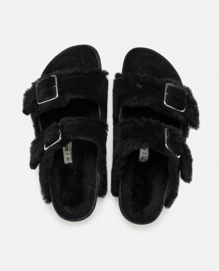 Birkenstock 1774 SANDALI ARIZONA SHEARLING BIG BUCKLE NERI DA DONNA BIRKENSTOCK 1774 Sottocosto