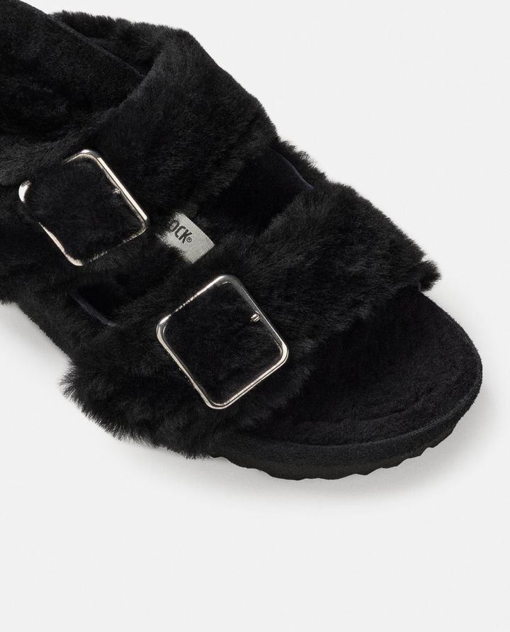 Birkenstock 1774 SANDALI ARIZONA SHEARLING BIG BUCKLE NERI DA DONNA BIRKENSTOCK 1774 Sottocosto