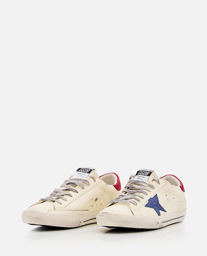 Golden Goose SNEAKERS SUPER STAR PANNA CON STELLA BLU DA UOMO - GOLDEN GOOSE Qualità