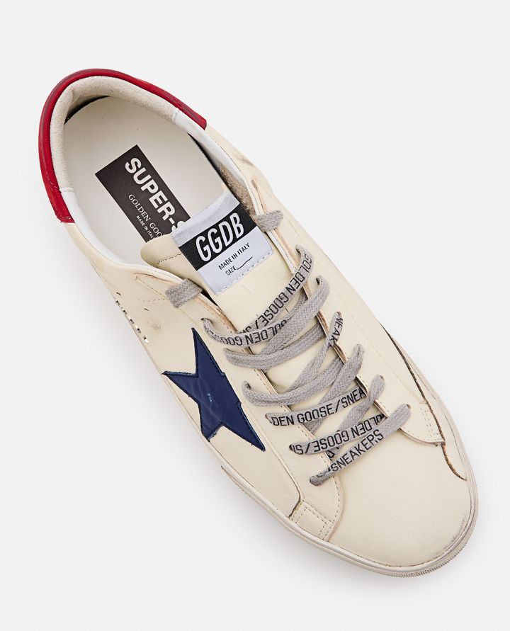 Golden Goose SNEAKERS SUPER STAR PANNA CON STELLA BLU DA UOMO - GOLDEN GOOSE Qualità