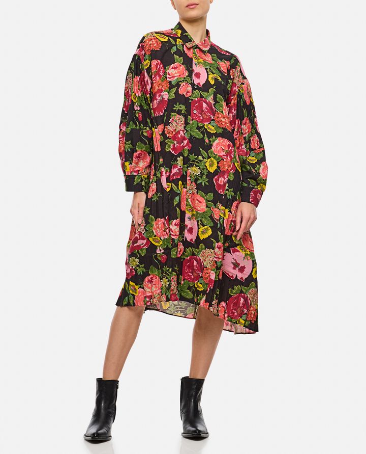 Junya Watanabe FLOWER PATTERN PRINTED SHIRT DRESS Offerta Pasqua