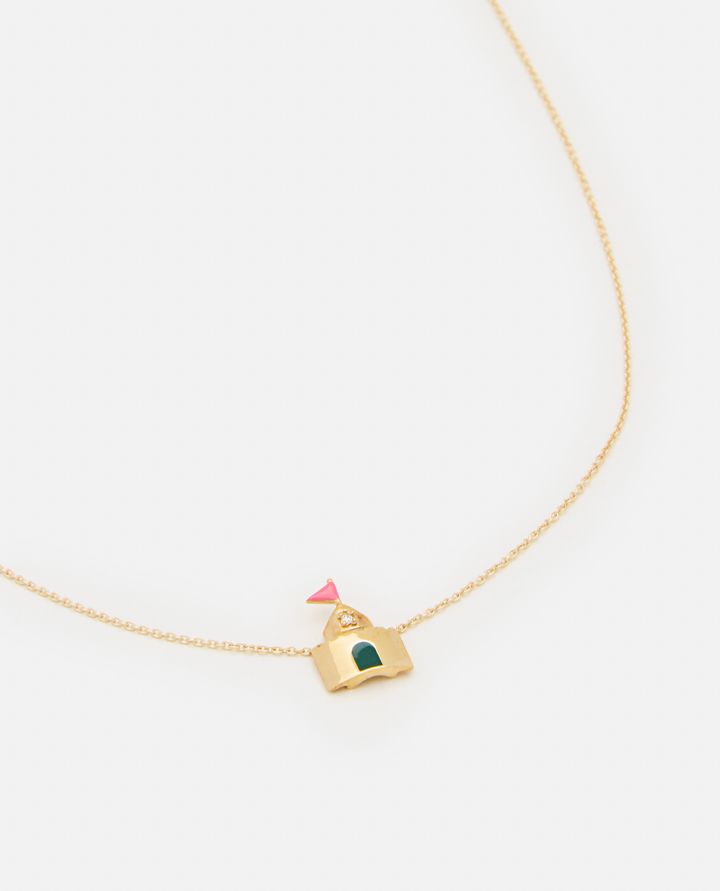 Aliita COLLANA IN ORO 9K CASTILLO SMALTATO E BRILLANTE Offerta Giorno del Papà