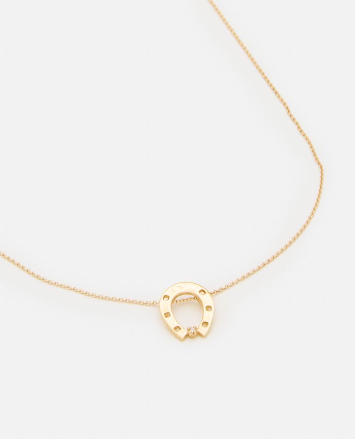 Aliita 9K COLLANA CON BRILLANTE FERRO DI CAVALLO IN ORO Offerta San Valentino