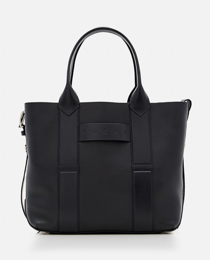 Hogan MEDIUM SCRIPT BORSA SHOPPING IN PELLE Trasporto libero internazionale