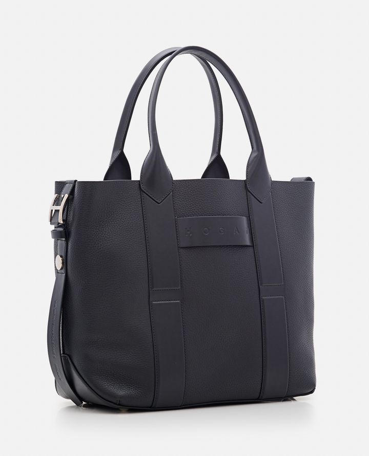 Hogan MEDIUM SCRIPT BORSA SHOPPING IN PELLE Trasporto libero internazionale