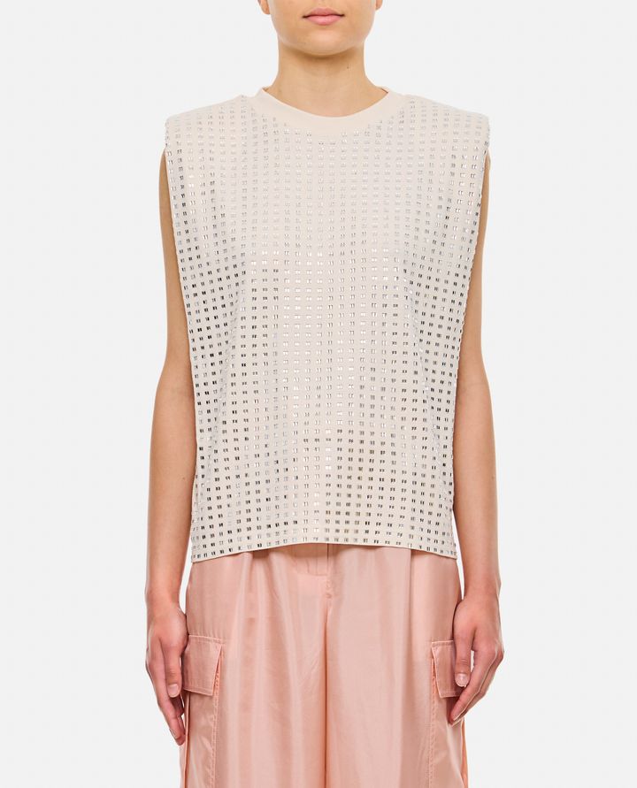 Golden Goose T-SHIRT CON CRISTALLI CON SPALLE IMBOTTITE