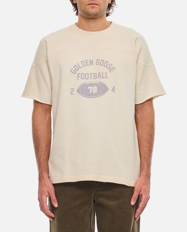 Golden Goose T-SHIRT IN COTONE STAMPA FOOTBALL
