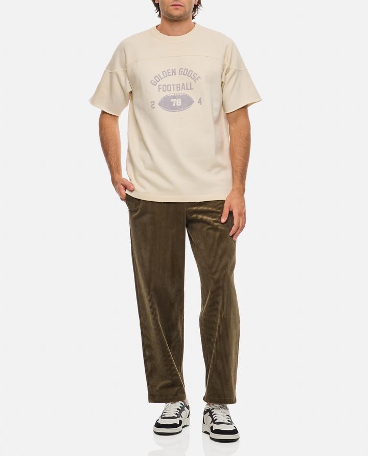 Golden Goose T-SHIRT IN COTONE STAMPA FOOTBALL Offerta speciale