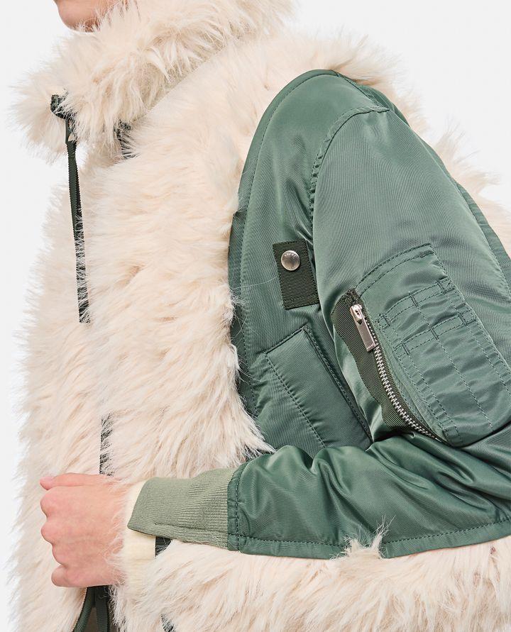 Sacai BOMBER CON INSERTI IN ECOPELLICCIA Grandi sconti