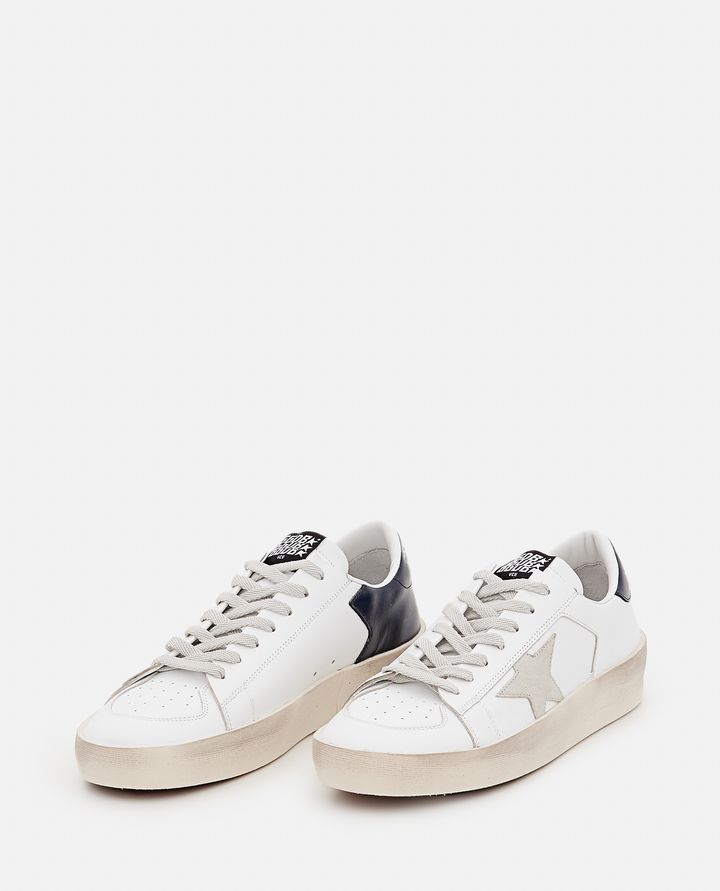 Golden Goose SUPERSTAR LEATHER SNEAKERS BIANCHE E NERE DA UOMO Trasporto libero internazionale