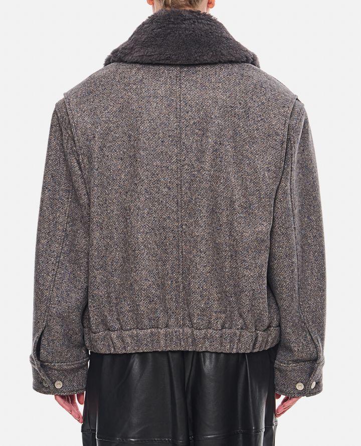 Stella McCartney GIACCA CON ZIP E PROFILI IN LANA TEDDY Qualità