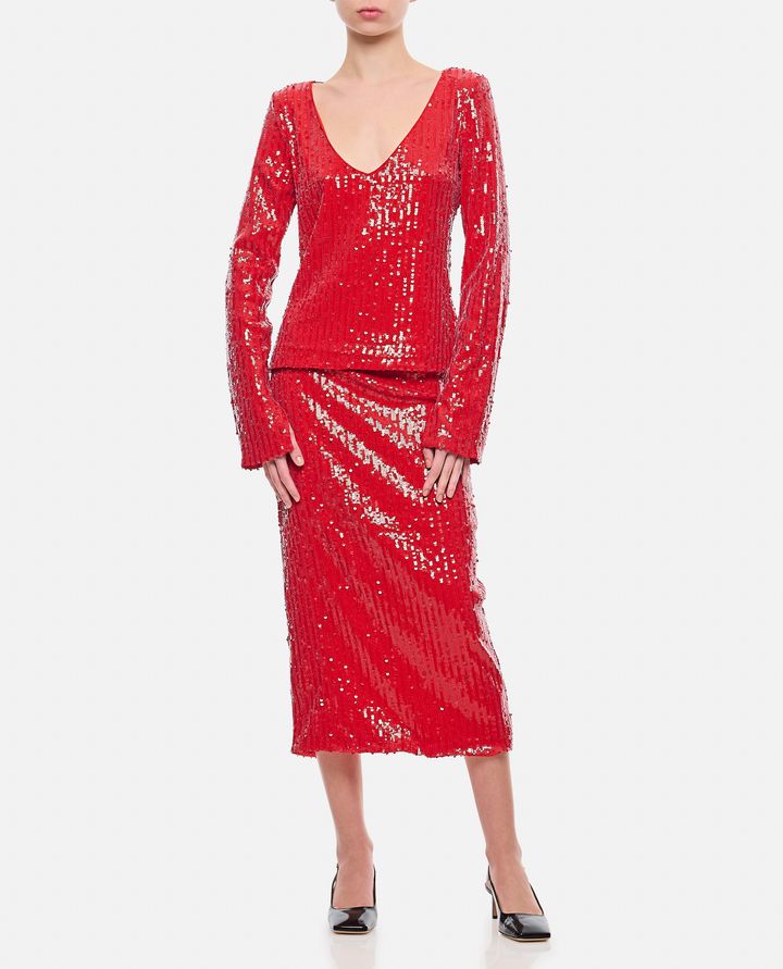 Rotate Birger Christensen GONNA MIDI A TUBO CON PAILLETTES Shopping online