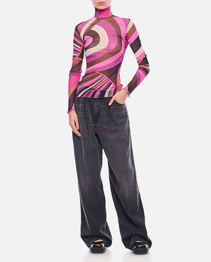 Emilio Pucci T-SHIRT MANICA LUNGA IN TULLE Vendite stagionali