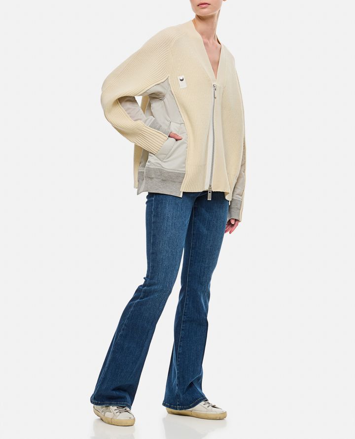 Sacai MCARDIGAN IN LANA E TWILL DI NYLON Offerta per la Festa della Mamma