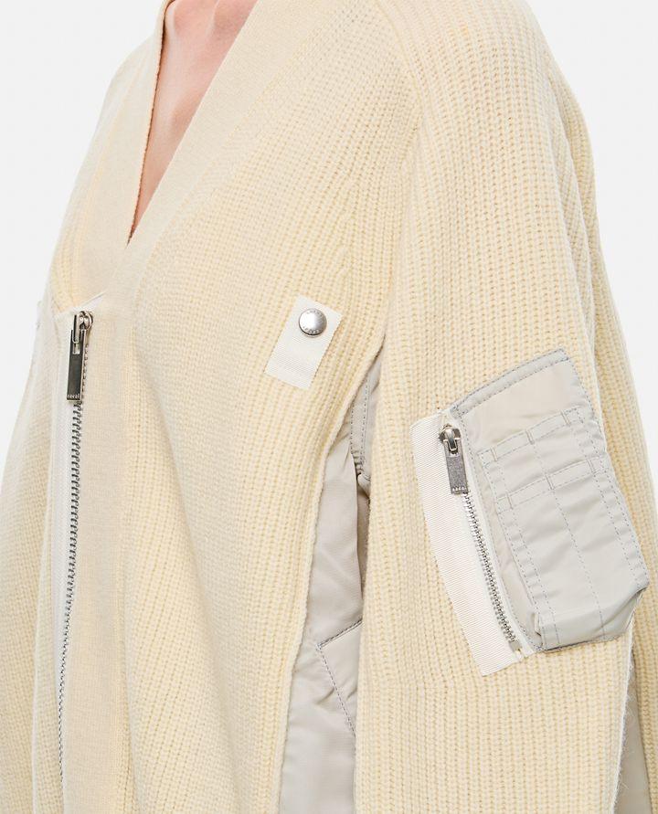 Sacai MCARDIGAN IN LANA E TWILL DI NYLON Offerta per la Festa della Mamma