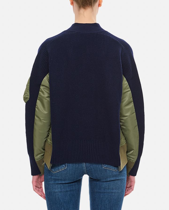 Sacai CARDIGAN IN LANA E TWILL DI NYLON Offerta migliore