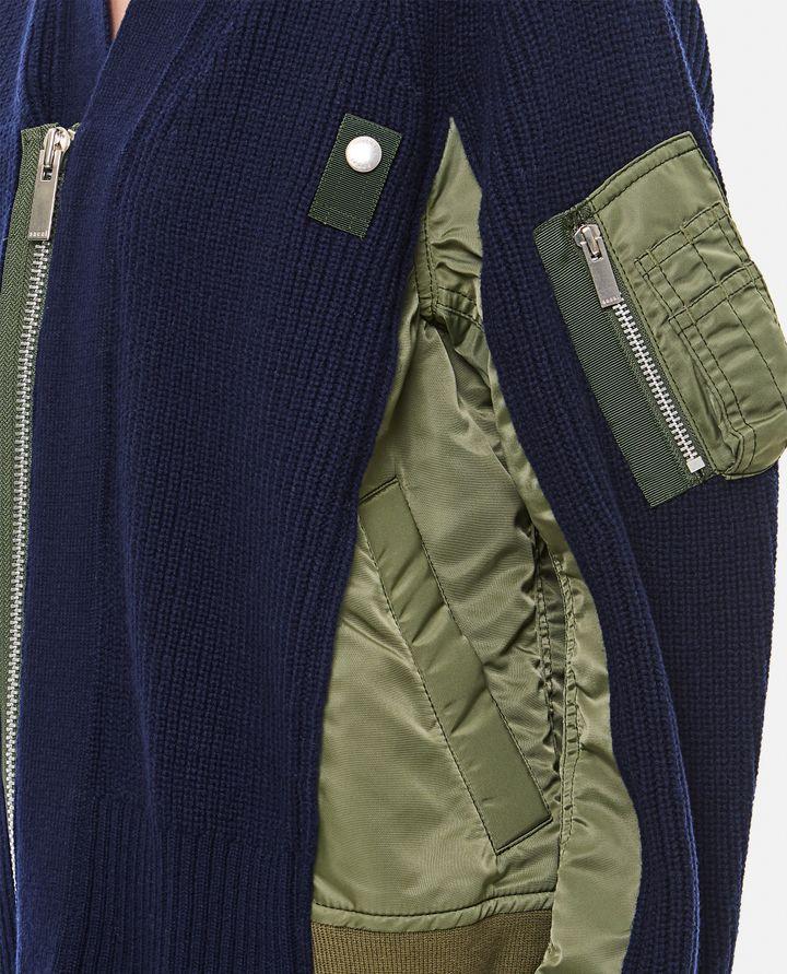 Sacai CARDIGAN IN LANA E TWILL DI NYLON Offerta migliore