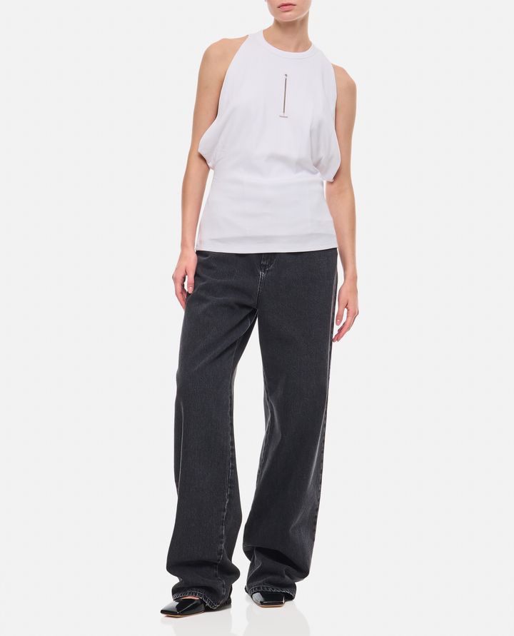 Alexander McQueen TOP IN COTONE SMANICATO Bestseller