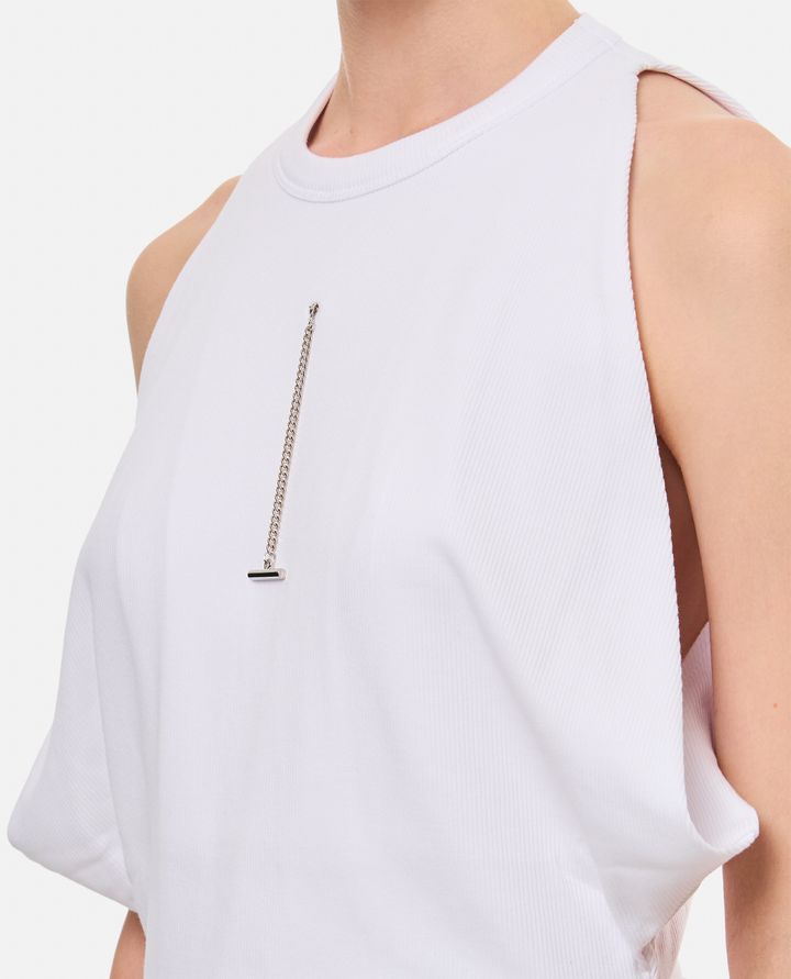 Alexander McQueen TOP IN COTONE SMANICATO Bestseller