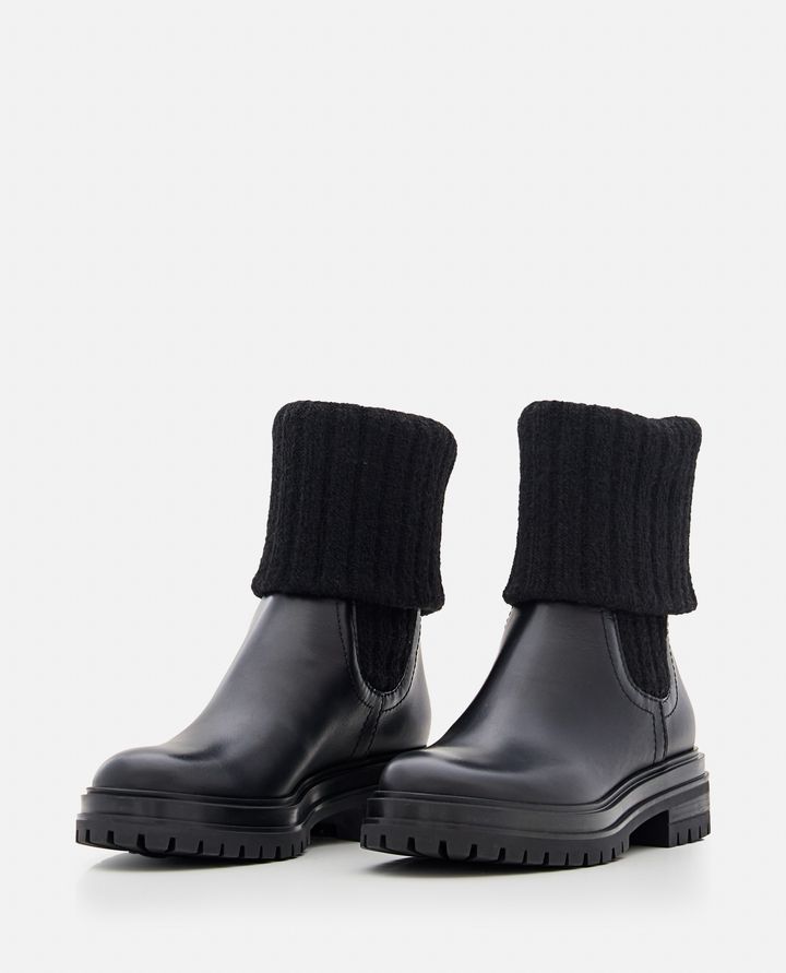 Gianvito Rossi STIVALETTI IN PELLE E MAGLIA Super sconto