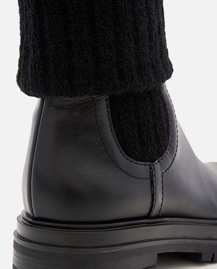 Gianvito Rossi STIVALETTI IN PELLE E MAGLIA Super sconto