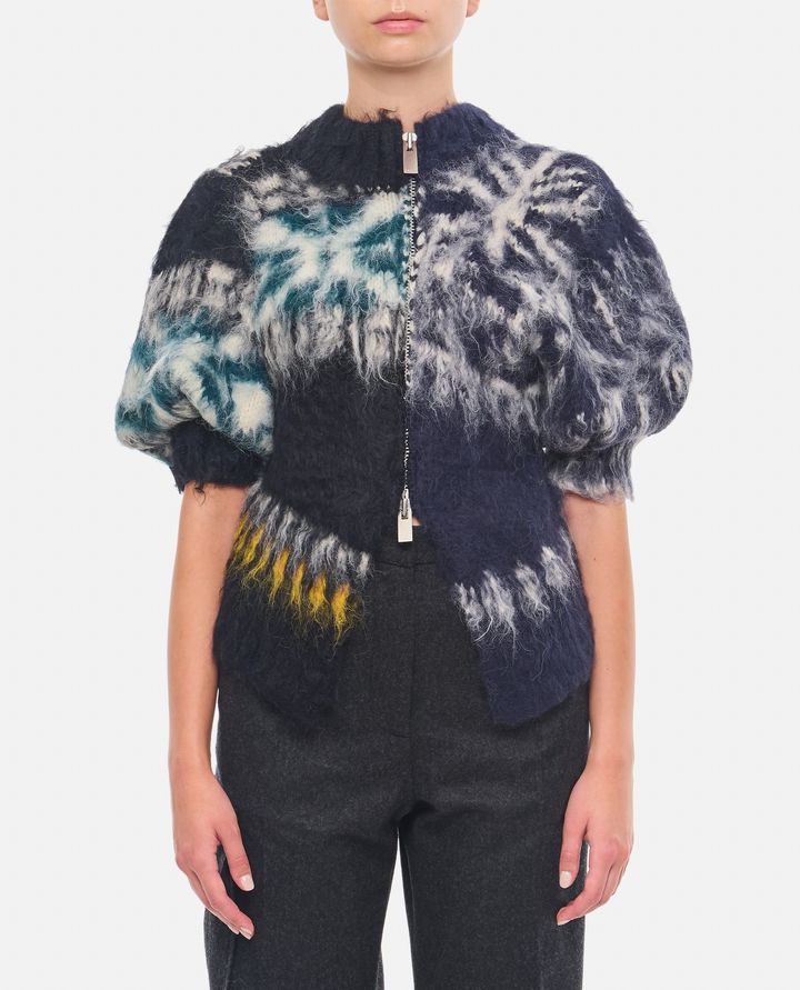 Sacai MAGLIA PATTERN CON ZIP Vendite Flash