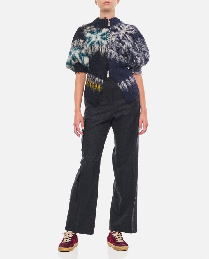 Sacai MAGLIA PATTERN CON ZIP Vendite Flash