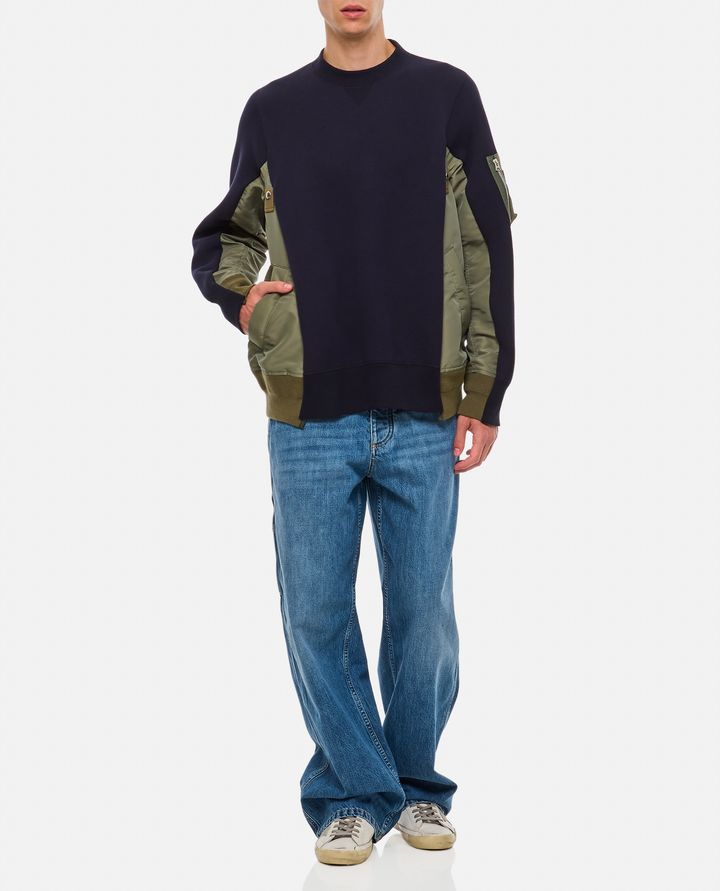 Sacai FELPA GIROCOLLO COTONE E NYLON Pezzi Unici