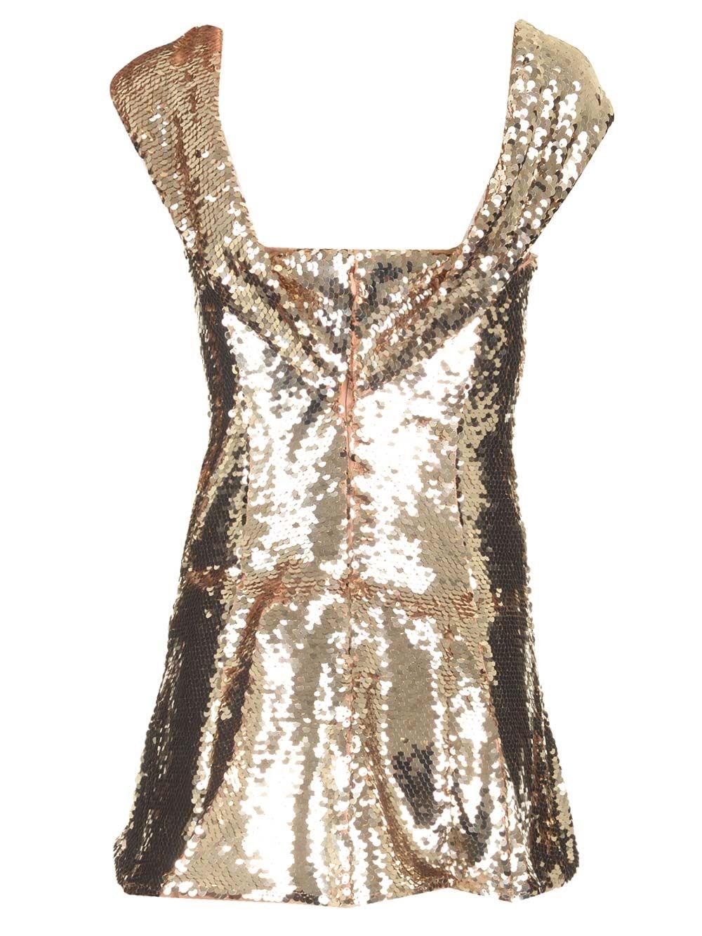 Al Duca D'Aosta Self-portrait Abito in paillettes oro Shopping Online