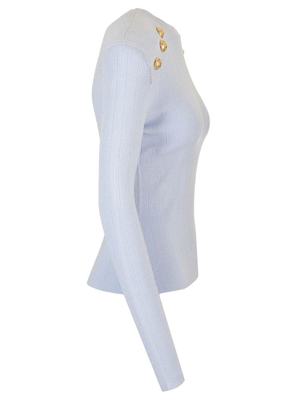 Al Duca D'Aosta Balmain BUTTON-TRIMMED TURTLENECK SWEATER Offerta