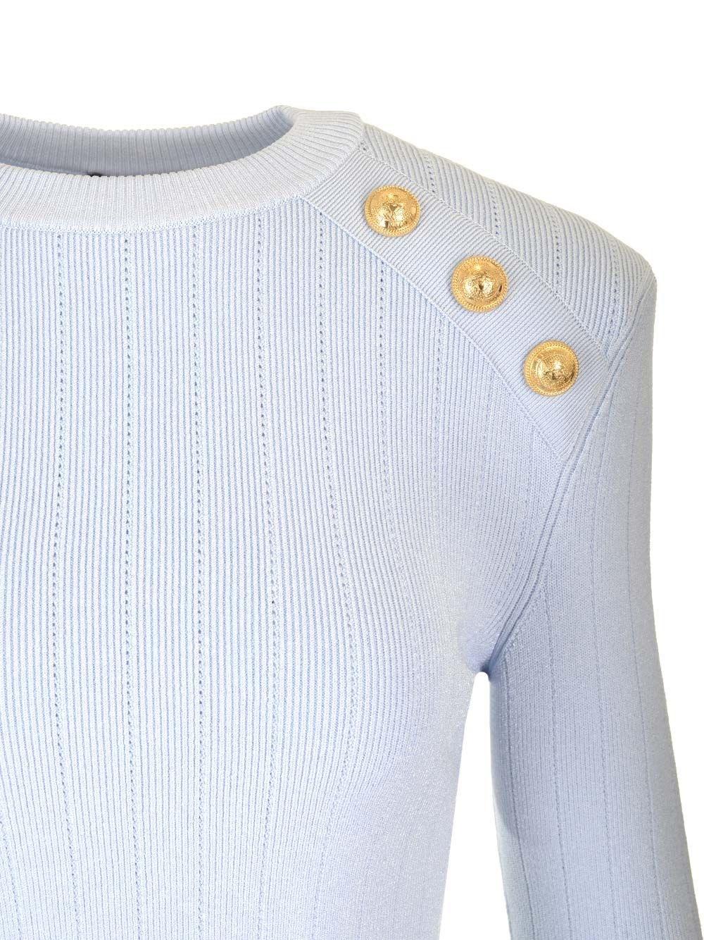 Al Duca D'Aosta Balmain BUTTON-TRIMMED TURTLENECK SWEATER Offerta