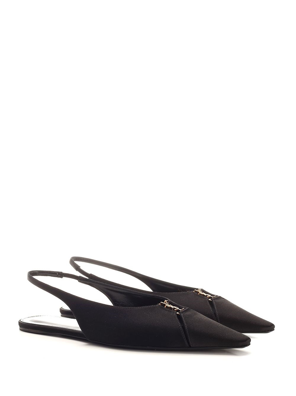 Al Duca D'Aosta Saint Laurent Ballerine aperte sul retro"BABYLONE" in crêpe satin Moda