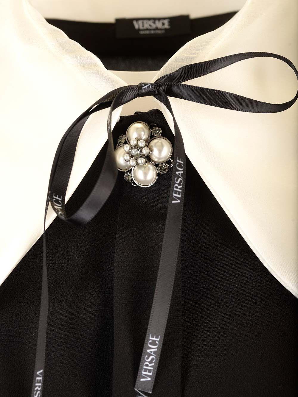Al Duca D'Aosta Versace Blusa in crepe de chine Vendita Calda