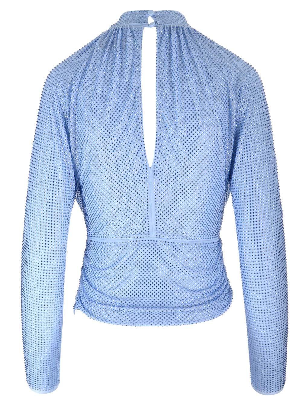 Al Duca D'Aosta Self-portrait Top in rete con strass Presa