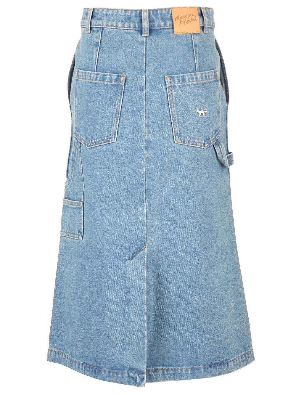 Al Duca D'Aosta Maison Kitsuné Gonna midi in denim Fino al 60% di sconto