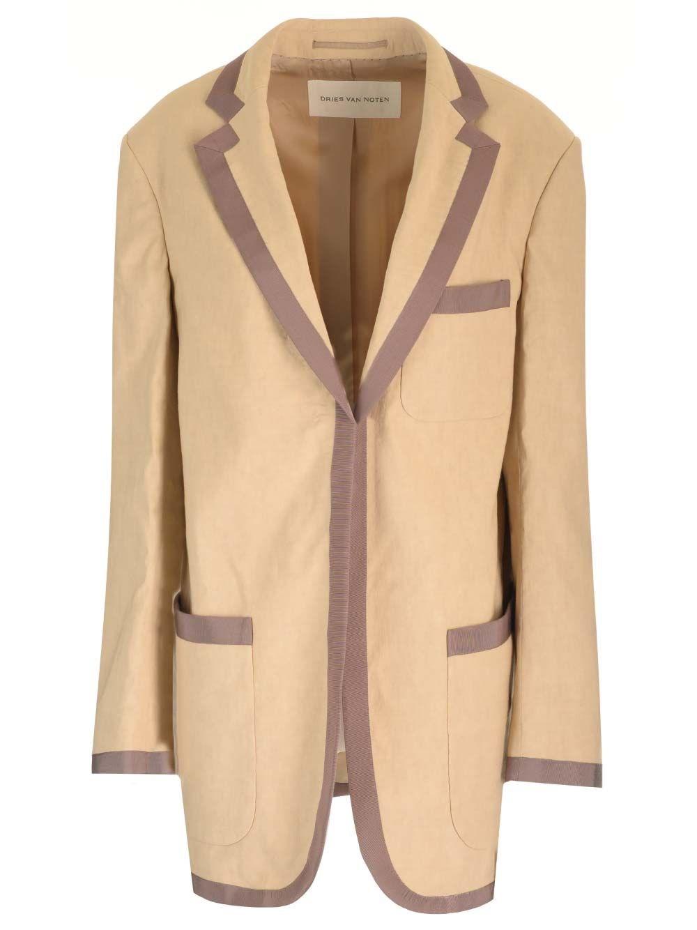 Al Duca D'Aosta Dries Van Noten Blazer in lino e cotone Vendita Economica