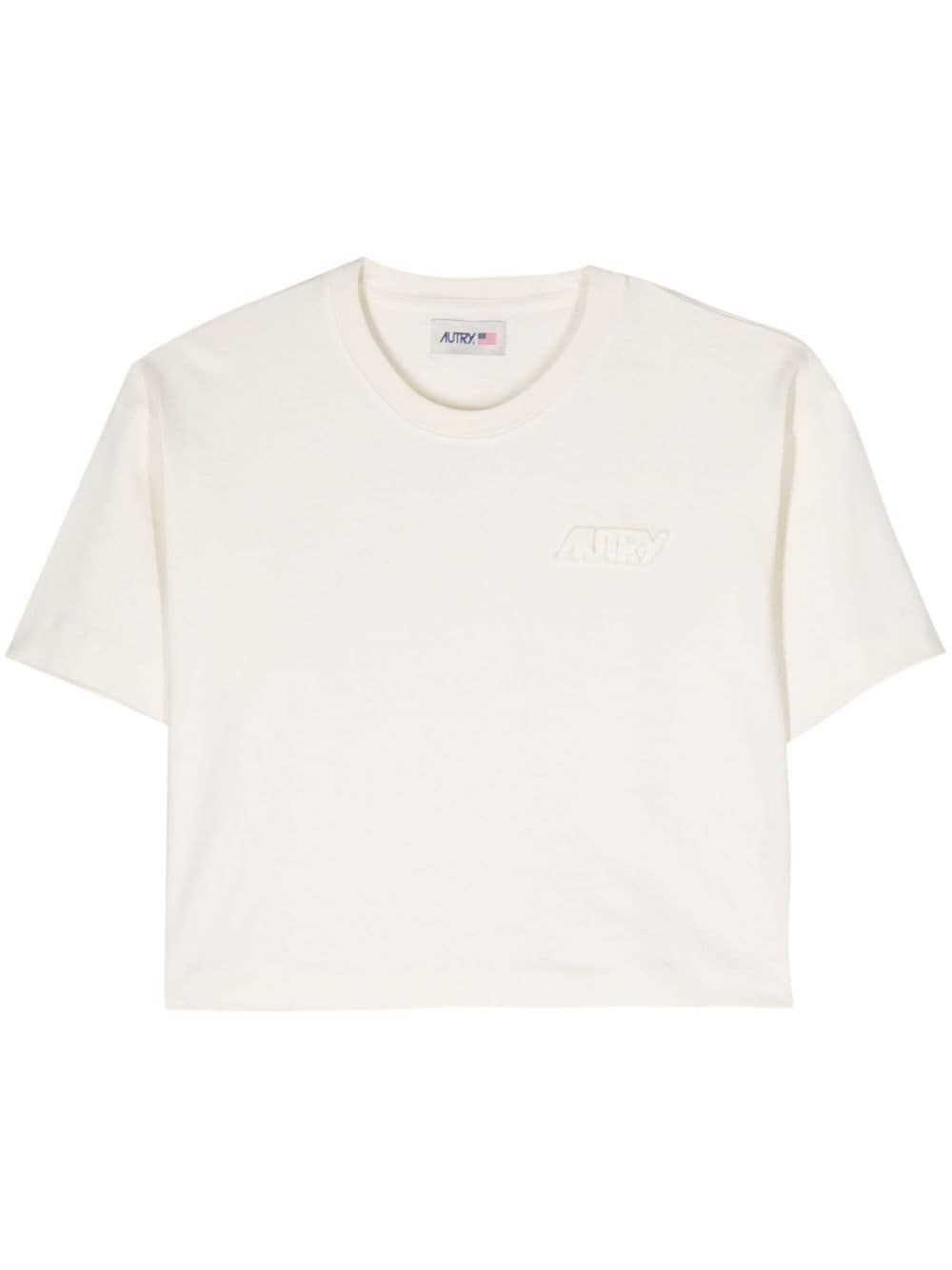Al Duca D'Aosta Autry T-shirt cropped avorio In Saldo
