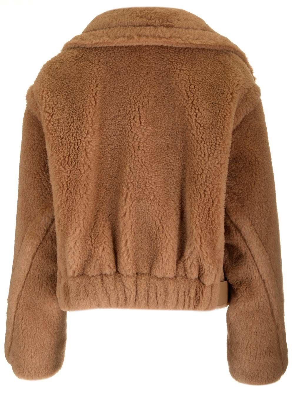 Al Duca D'Aosta Max Mara LOOK 24 - GARDONE TEDDY BIKER SILK CAMEL Spedizione Gratuita