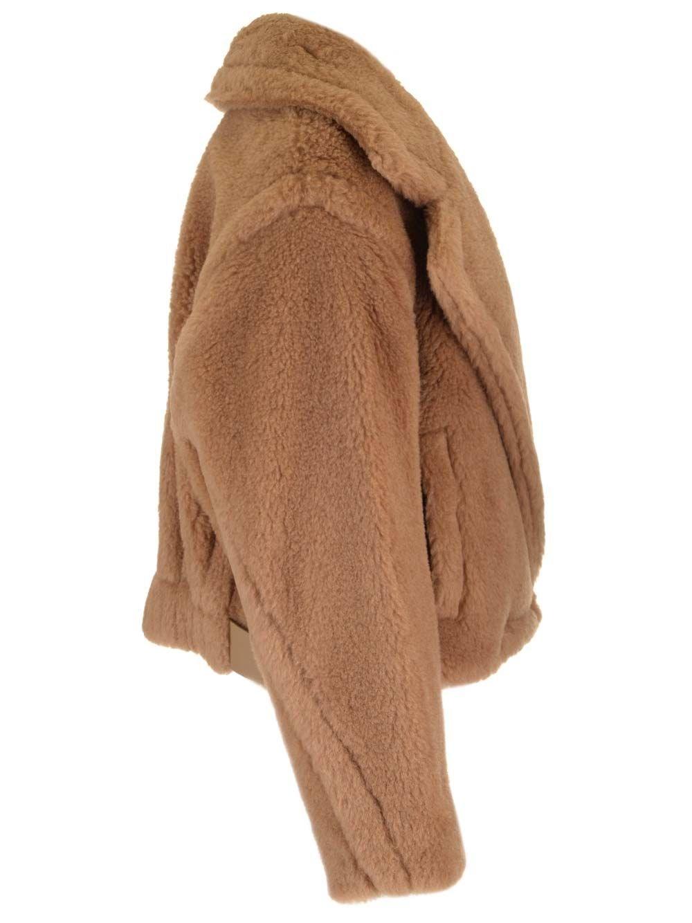 Al Duca D'Aosta Max Mara LOOK 24 - GARDONE TEDDY BIKER SILK CAMEL Spedizione Gratuita