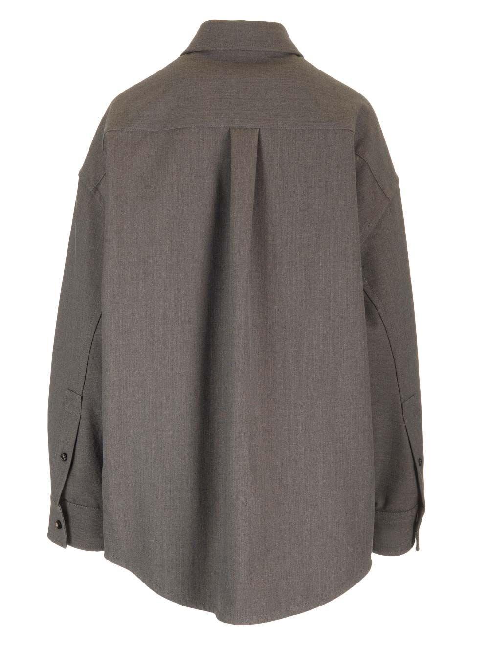 Al Duca D'Aosta Bottega Veneta Overshirt in lana leggera stretch Presa