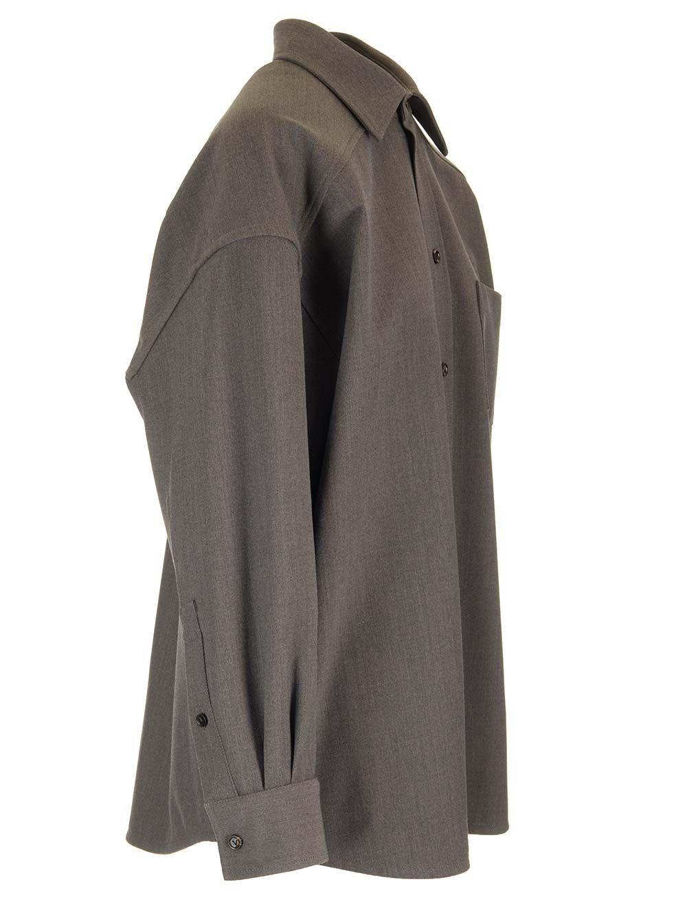 Al Duca D'Aosta Bottega Veneta Overshirt in lana leggera stretch Presa