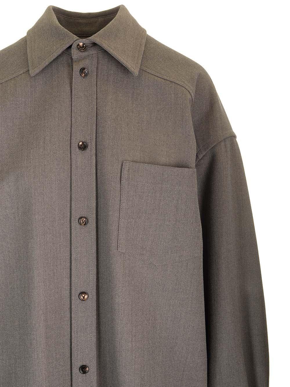 Al Duca D'Aosta Bottega Veneta Overshirt in lana leggera stretch Presa
