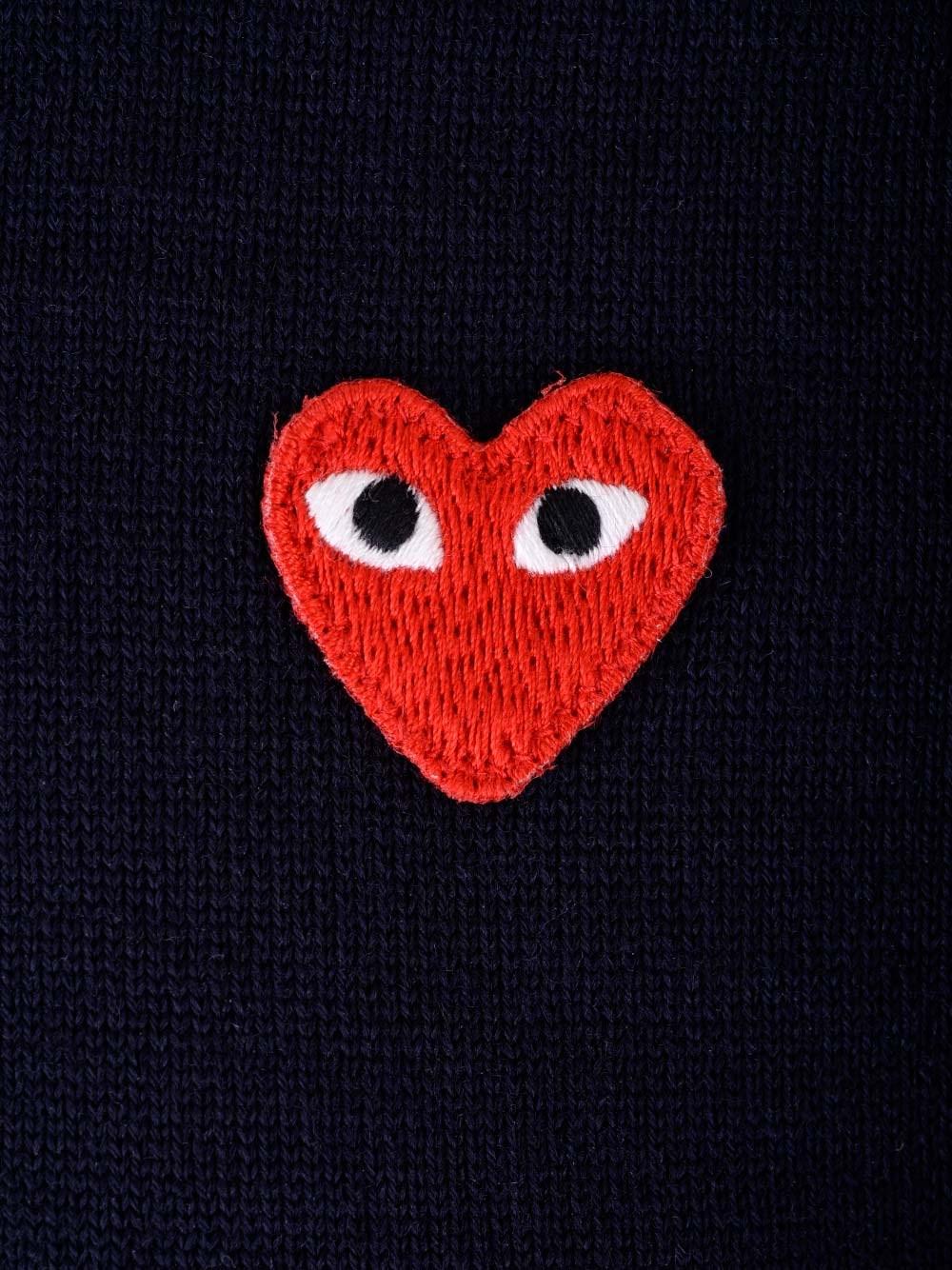 Al Duca D'Aosta Comme Des Garcons Play EX-P1N094 NAVY POLO NECK SHORT SLEEVES COTT POLO Comprare a buon mercato