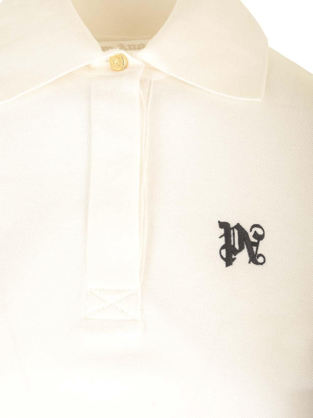 Al Duca D'Aosta Palm Angels Polo cropped in cotone Grande vendita