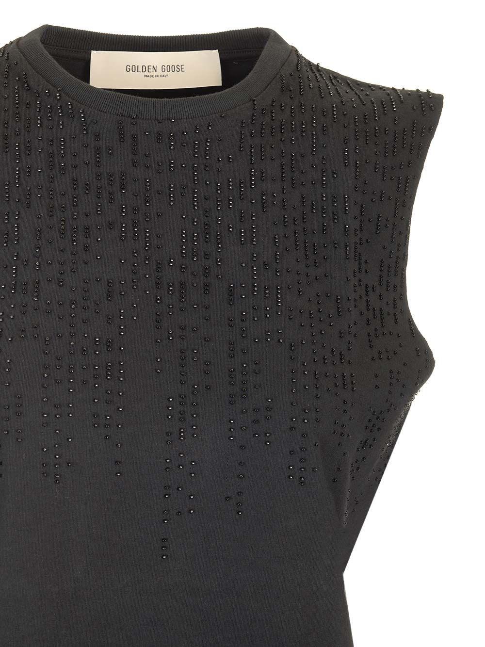 Al Duca D'Aosta Golden Goose Top in cotone con perline Offerta esclusiva
