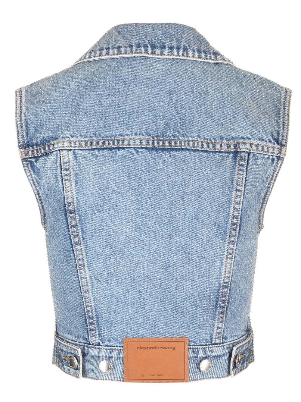Al Duca D'Aosta Alexander Wang Gilet in jeans chiaro Vendite stagionali