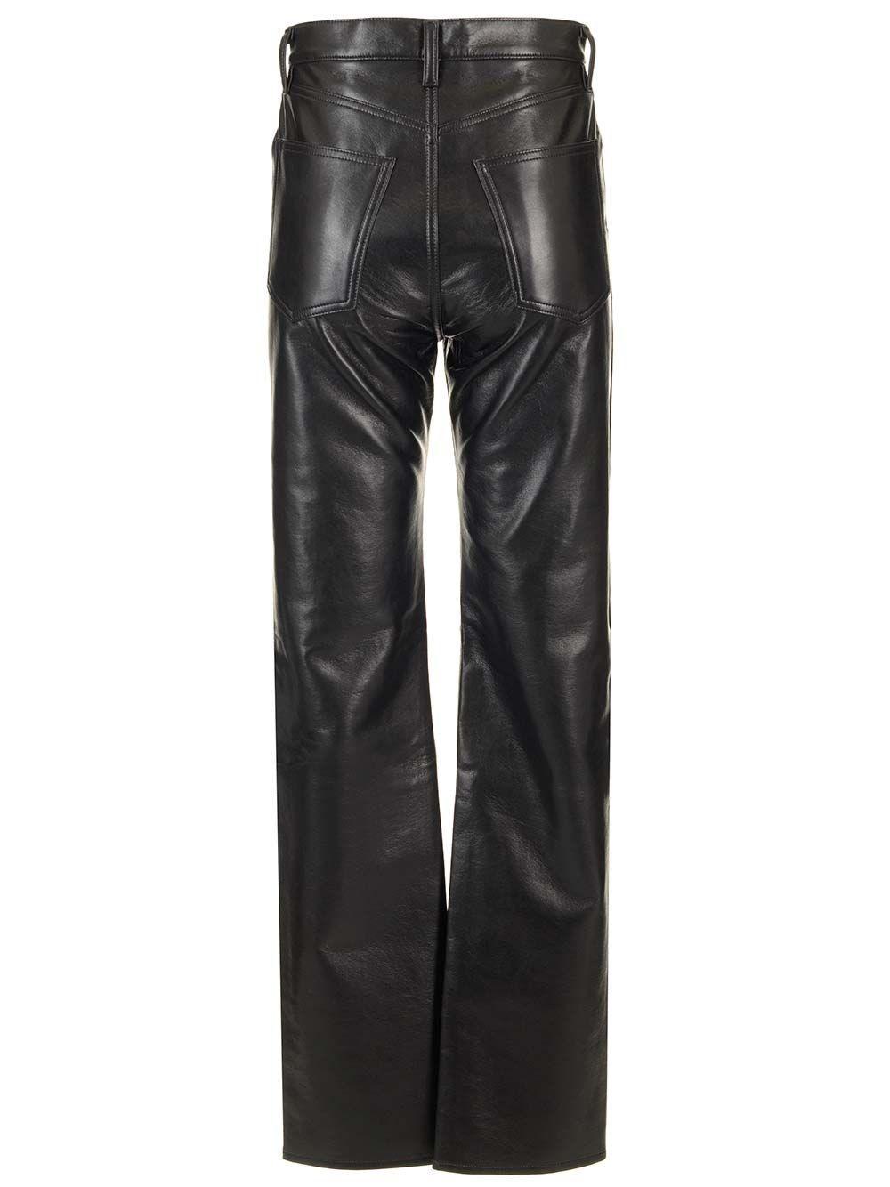 Al Duca D'Aosta Agolde Pantaloni in pelle "90's pinch Waist long" Sostegno trimestrale